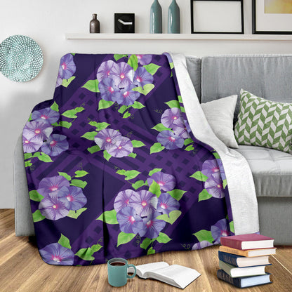 Morning Glory Pattern Print Design MG03 Fleece Blanket