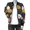 Daisy Pattern Print Design DS04 Women Bomber Jacket