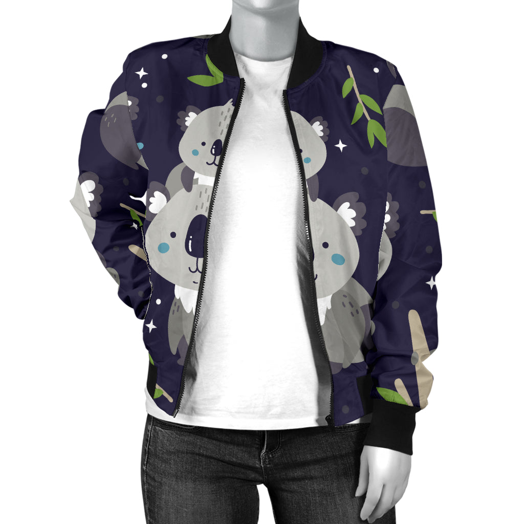 Koala Pattern Print Design 04 Women's Bomber Jacket