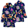 Dahlia Pattern Print Design DH010 Women Bathrobe