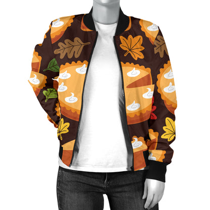 Pie Pattern Print Design A03 Women's Bomber Jacket