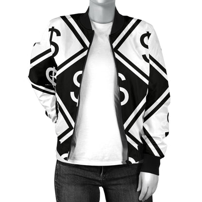 Money Pattern Print Design 04 Women's Bomber Jacket