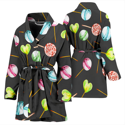 Lollipop Pattern Print Design LL02 Women Bathrobe