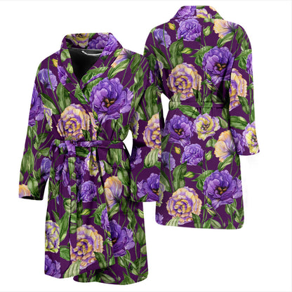 Lisianthus Pattern Print Design LT03 Men Bathrobe