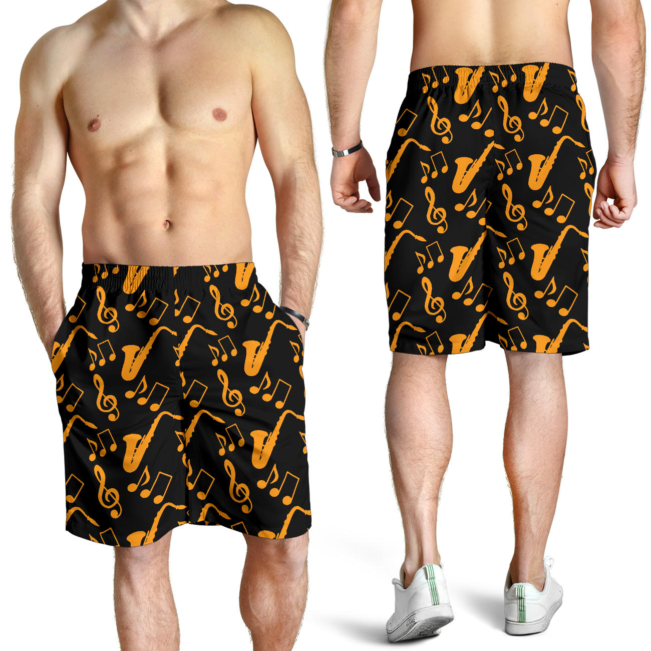 Saxophone Pattern Print Design 02 Mens Shorts