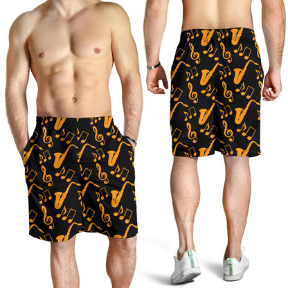 Saxophone Pattern Print Design 02 Mens Shorts