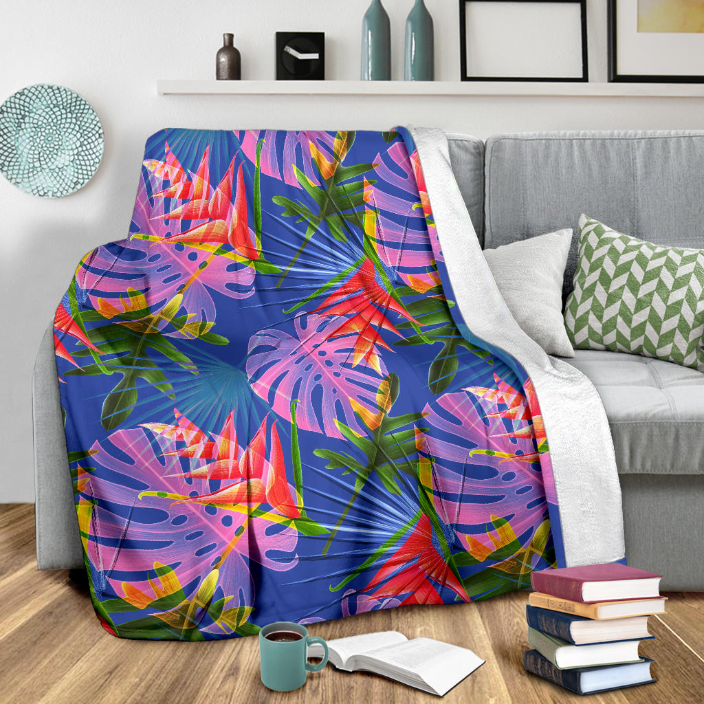 Tropical Flower Pattern Print Design TF025 Fleece Blanket