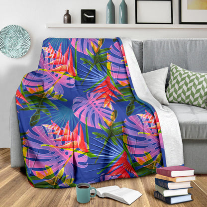 Tropical Flower Pattern Print Design TF025 Fleece Blanket