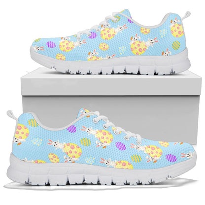 Easter Eggs Pattern Print Design RB015 Sneakers White Bottom Shoes