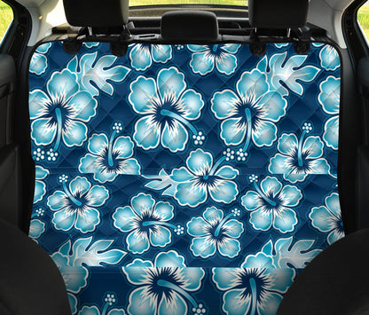 Blue Hibiscus Pattern Print Design HB011 Rear Dog  Seat Cover