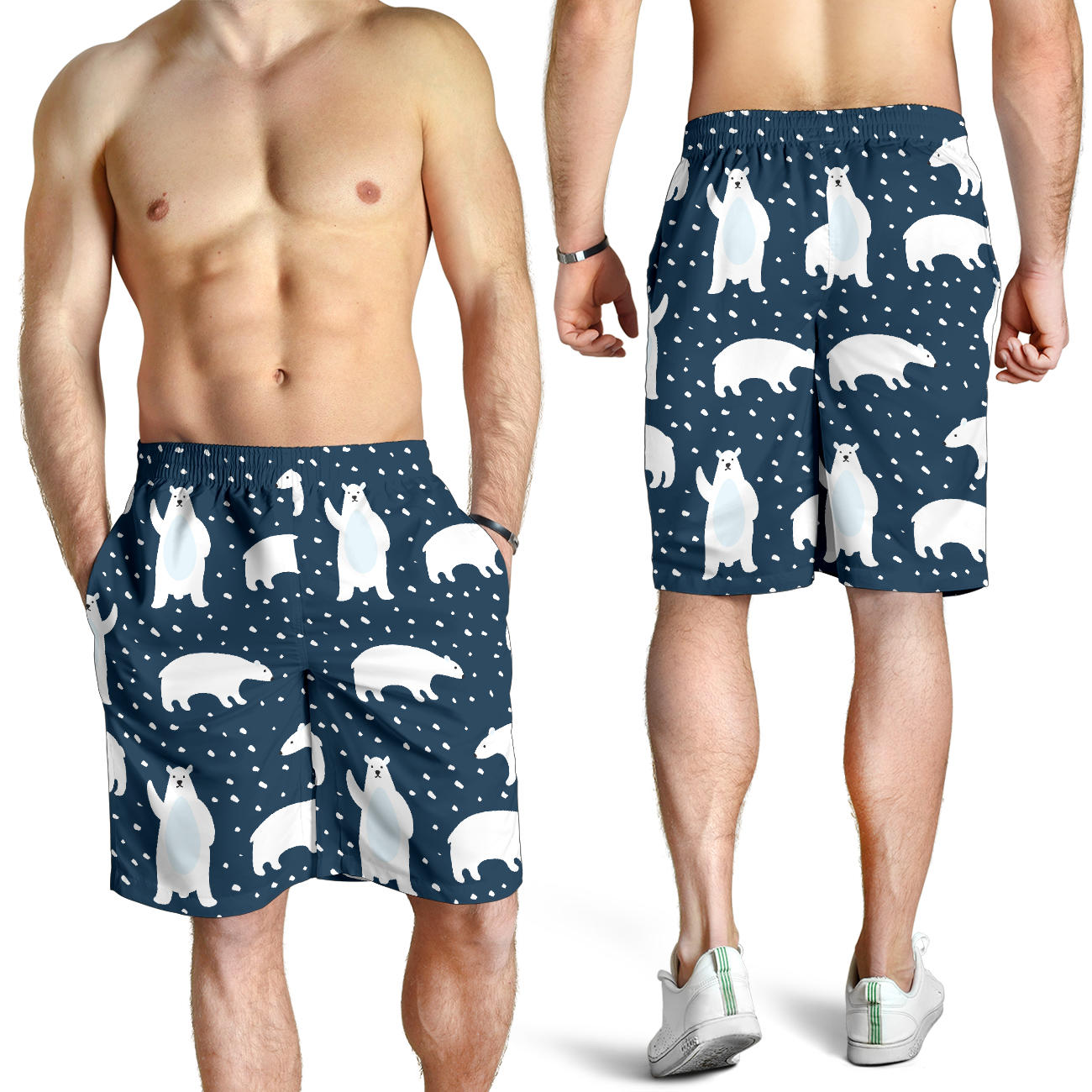 Polar Bear Pattern Print Design A02 Mens Shorts