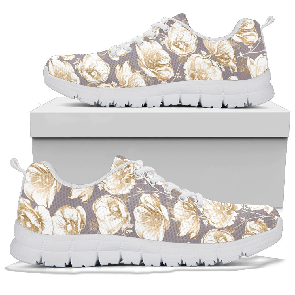 Anemone Pattern Print Design AM05 Sneakers White Bottom Shoes