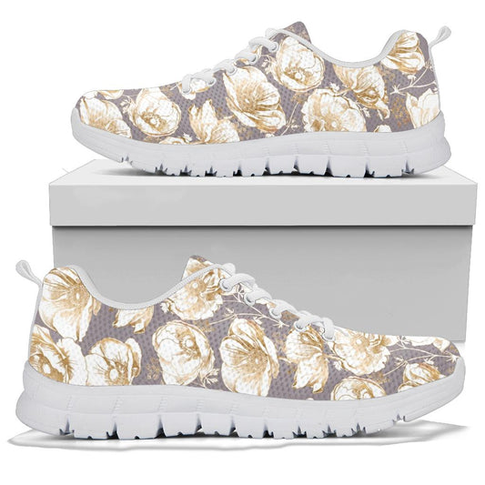 Anemone Pattern Print Design AM05 Sneakers White Bottom Shoes