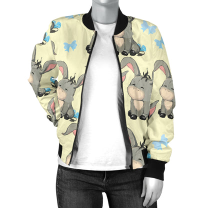 Donkey Baby Pattern Print Design 02 Women's Bomber Jacket