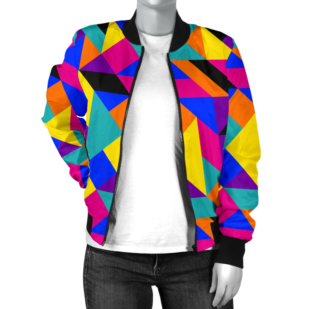 90s Colorful Pattern Print Design 1 Women's Bomber Jacket