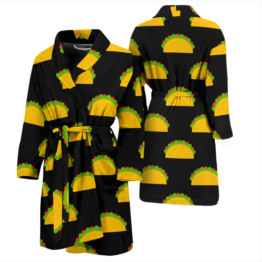 Taco Pattern Print Design TC06 Men Bathrobe
