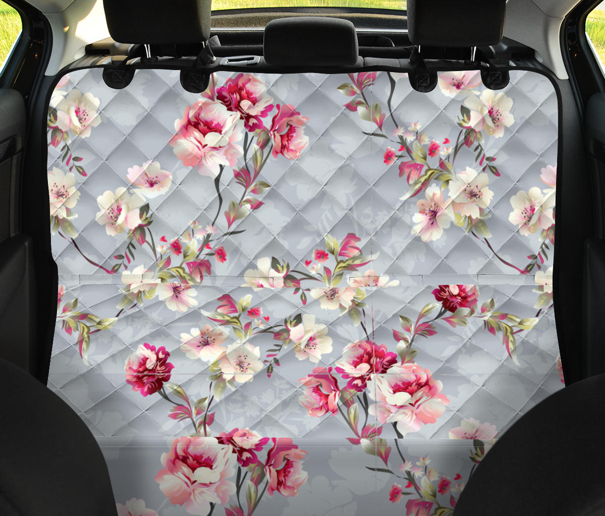 Summer Floral Pattern Print Design SF02 Rear Dog  Seat Cover