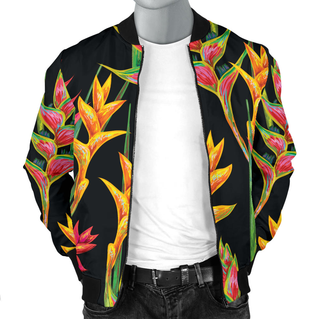 Heliconia Pattern Print Design HL01 Men Bomber Jacket