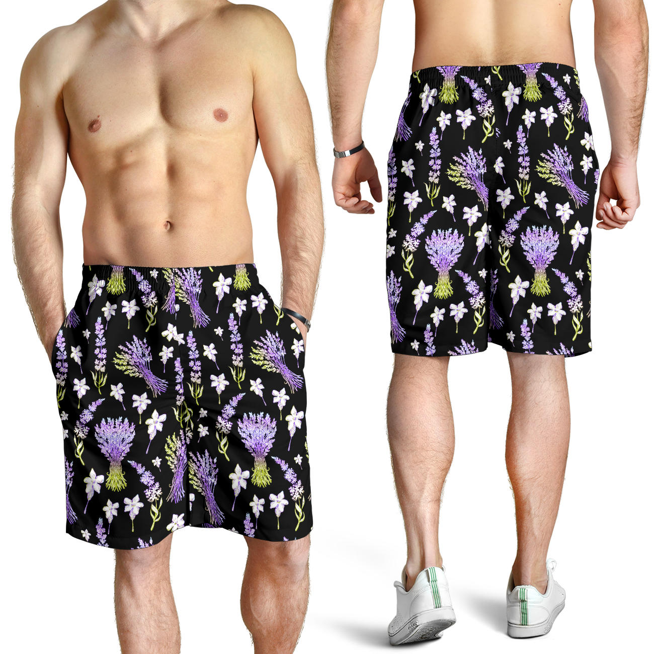 Lavender Pattern Print Design LV04 Mens Shorts