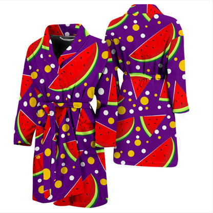 Watermelon Pattern Print Design WM010 Men Bathrobe