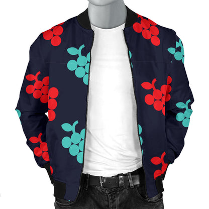 Grape Pattern Print Design GP07 Men Bomber Jacket