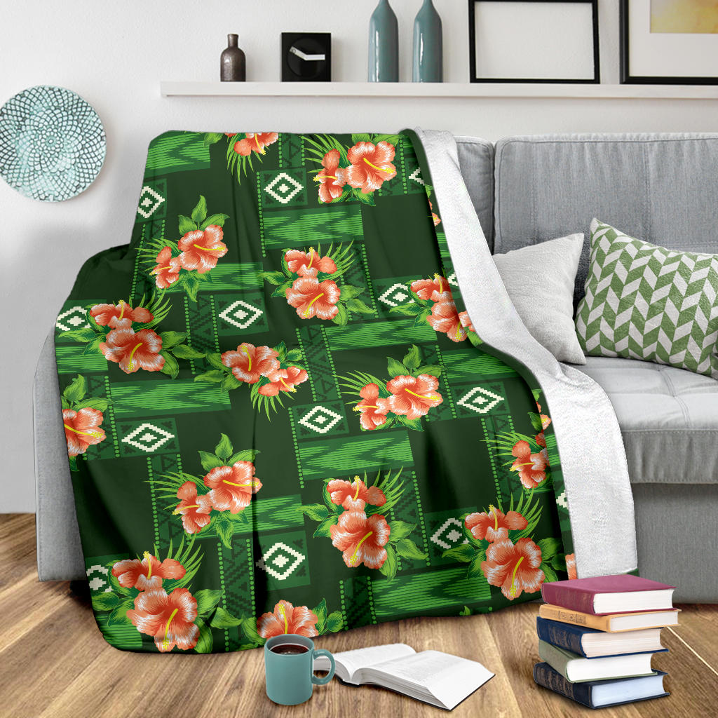 Hibiscus Pattern Print Design HB05 Fleece Blanket