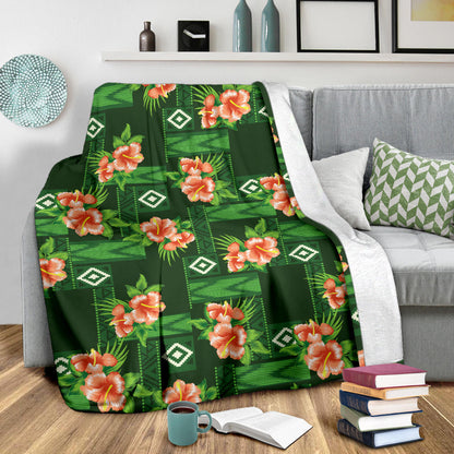 Hibiscus Pattern Print Design HB05 Fleece Blanket