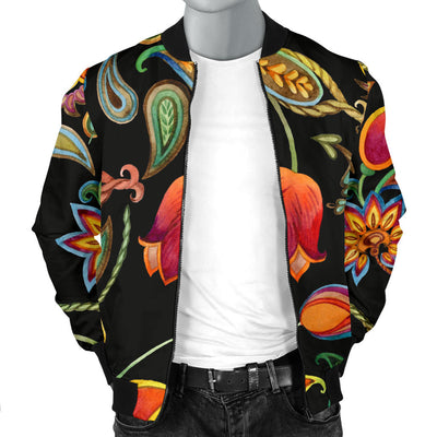 Tulip Boho Pattern Print Design TP09 Men Bomber Jacket