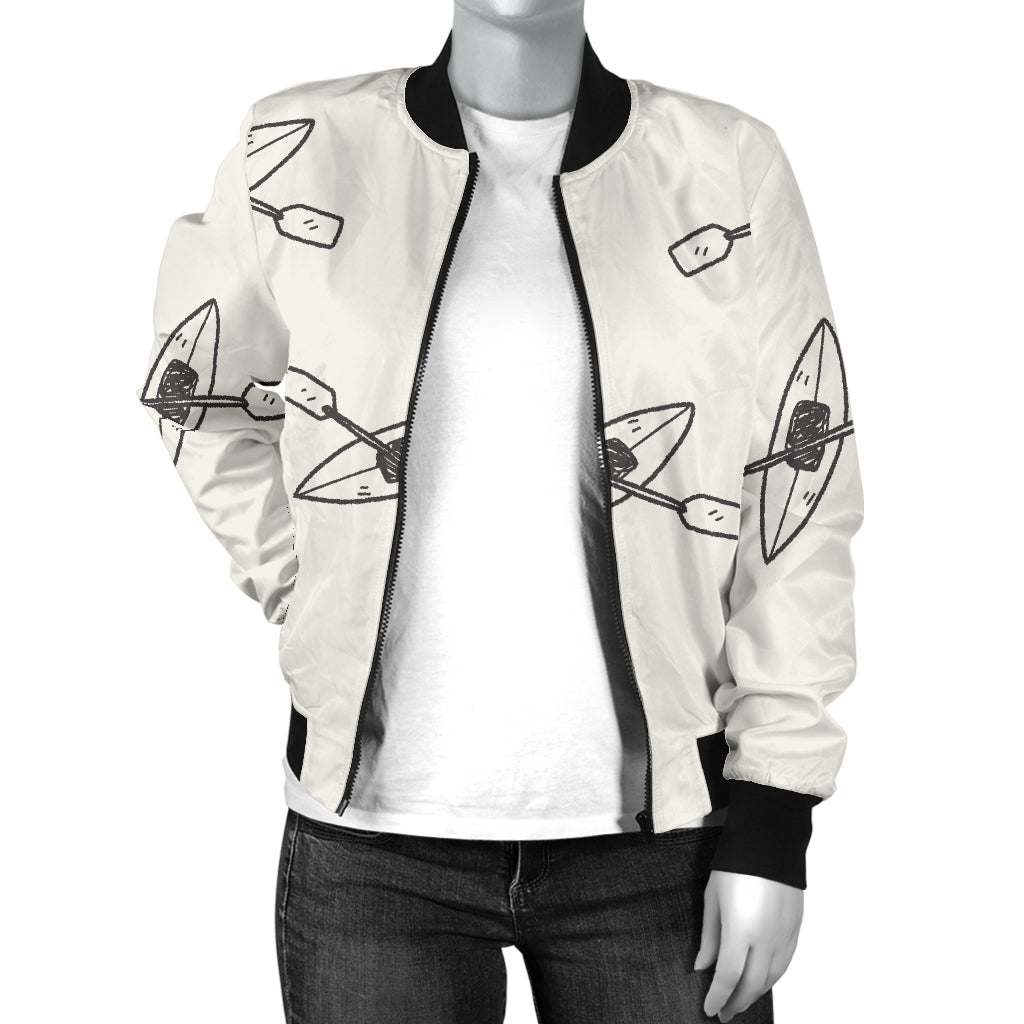 Kayak Pattern Print Design 01 Women's Bomber Jacket