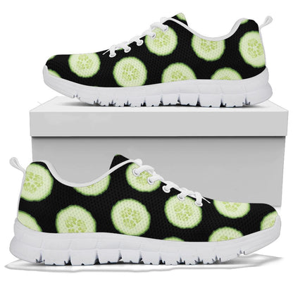 Cucumber Pattern Print Design CC02 Sneakers White Bottom Shoes