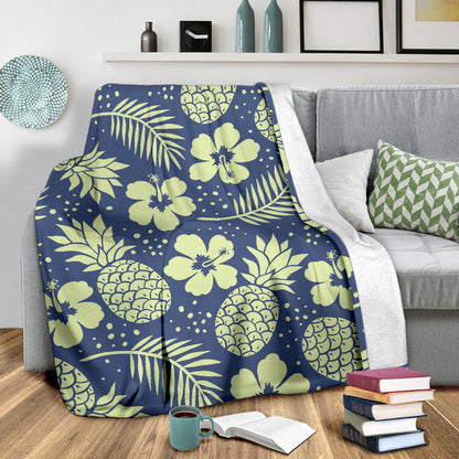 Pineapple Pattern Print Design PP07 Fleece Blanket