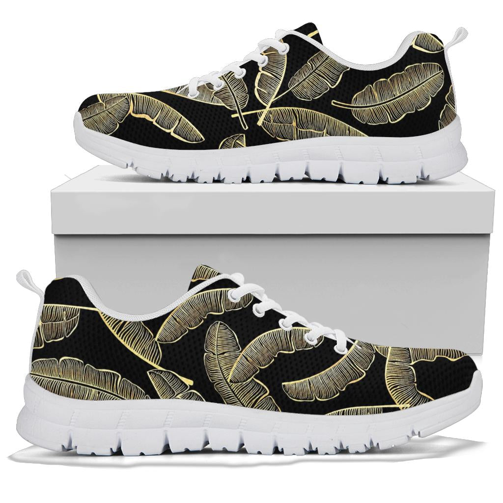 Banana Leaf Pattern Print Design BL07 Sneakers White Bottom Shoes
