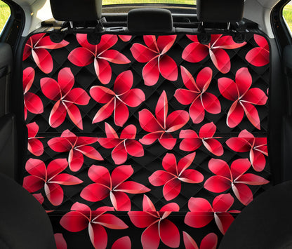 Red Plumeria Pattern Print Design PM025 Rear Dog  Seat Cover