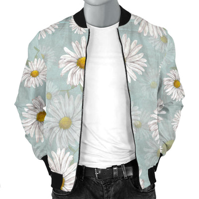 Daisy Pattern Print Design DS012 Men Bomber Jacket