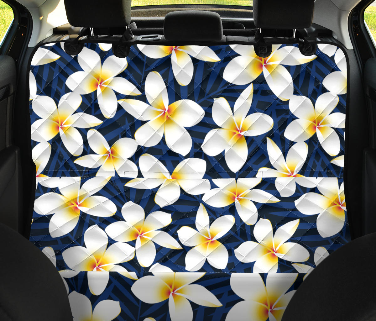 Plumeria Pattern Print Design PM026 Rear Dog  Seat Cover
