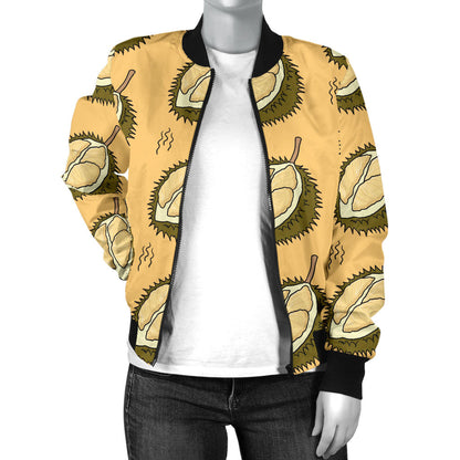 Durian Pattern Print Design DR02 Women Bomber Jacket