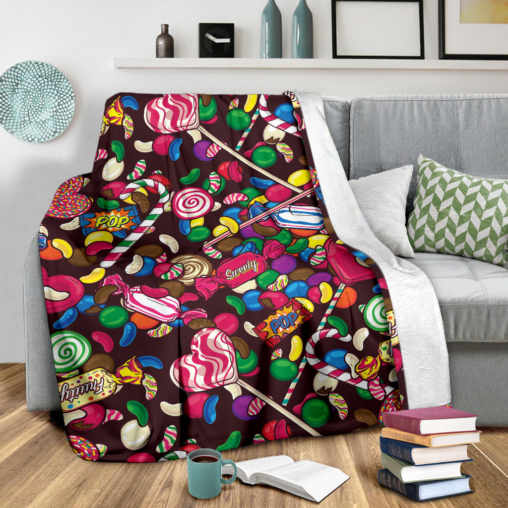Candy Pattern Print Design CA02 Fleece Blanket