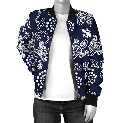 lizard Pattern Print Design 03 Women's Bomber Jacket