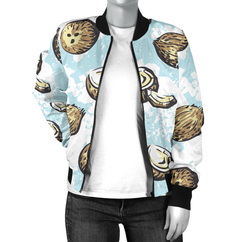 Coconut Pattern Print Design CN01 Women Bomber Jacket