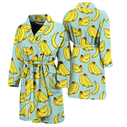 Banana Pattern Print Design BA04 Men Bathrobe