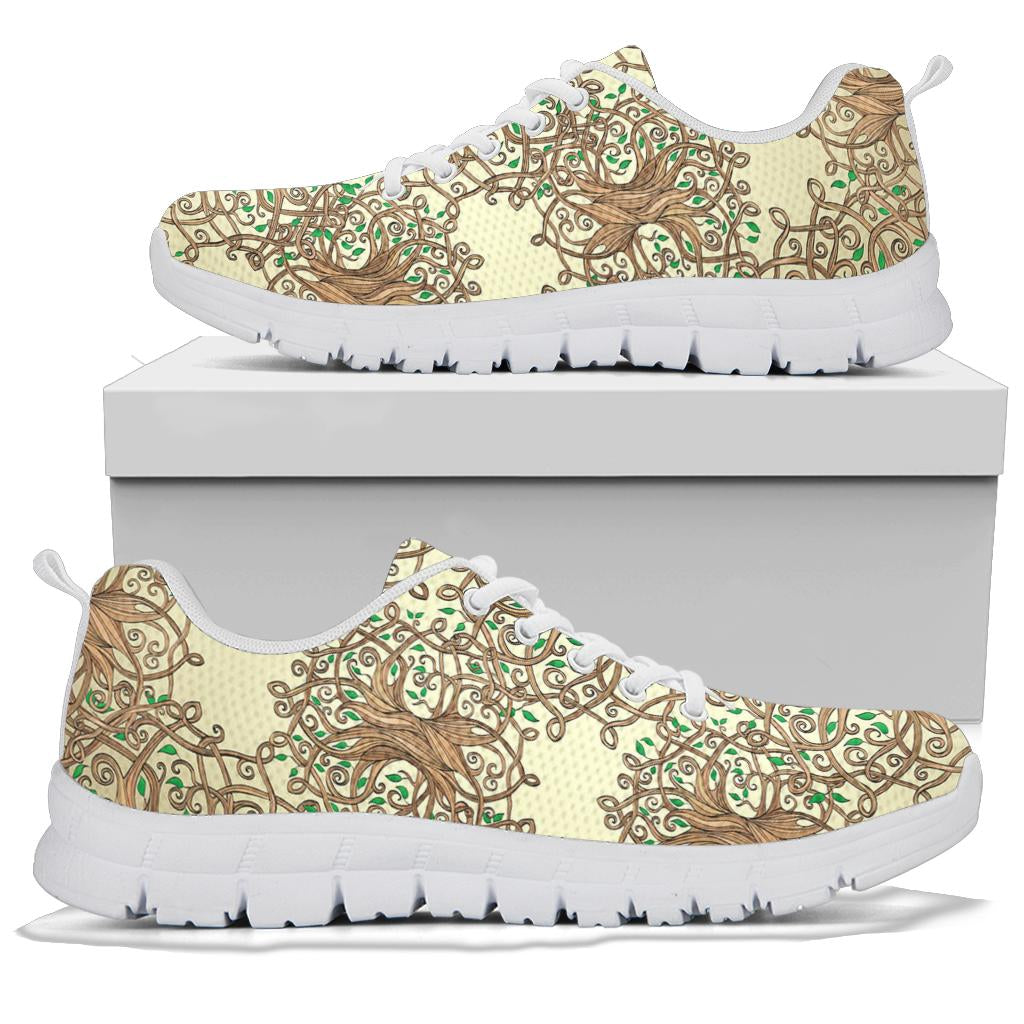 Celtic Tree of life Sneakers White Bottom Shoes
