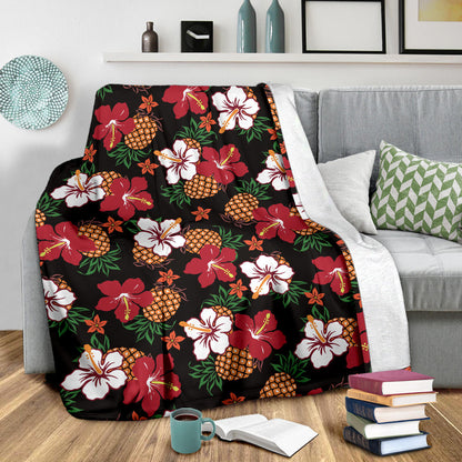 Hawaiian Themed Pattern Print Design H013 Fleece Blanket