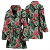 Dahlia Pattern Print Design DH06 Women Bathrobe