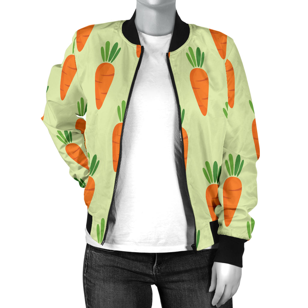 Carrot Pattern Print Design 02 Women's Bomber Jacket