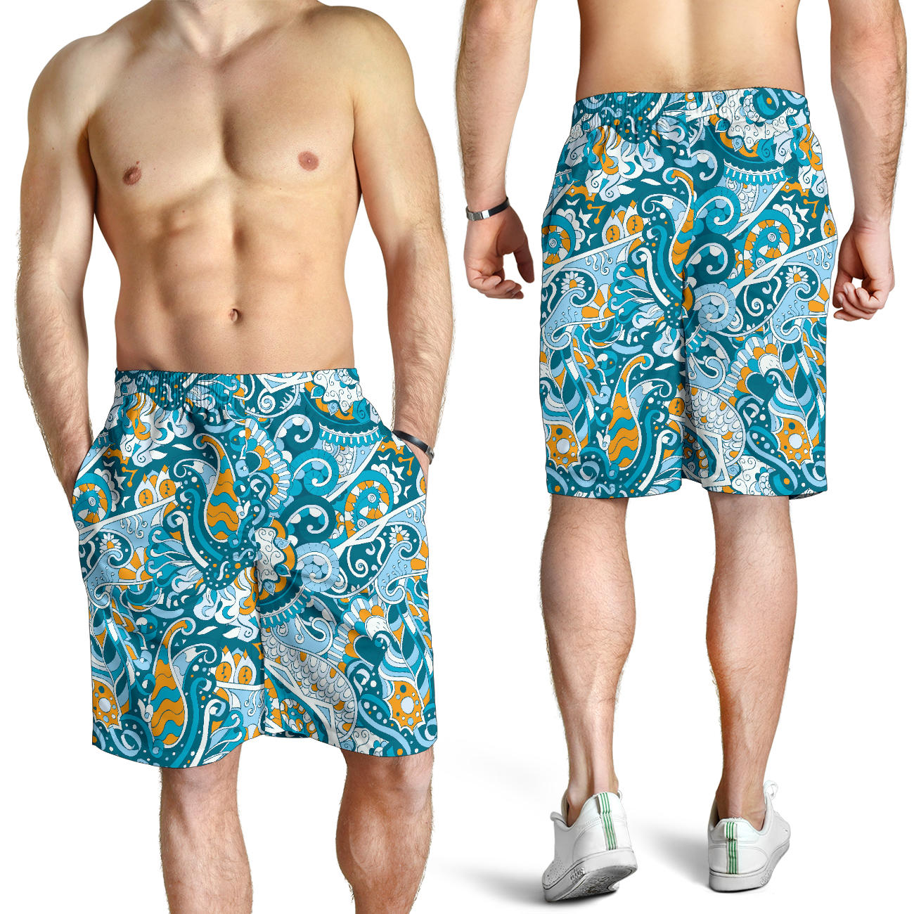Funky Retro Pattern Print Design A03 Mens Shorts