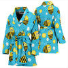 Bee Pattern Print Design BEE06 Women Bathrobe