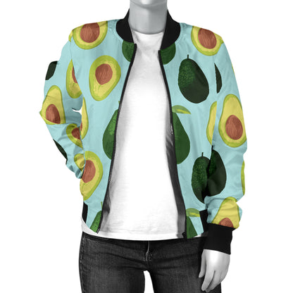 Avocado Pattern Print Design 04 Women's Bomber Jacket