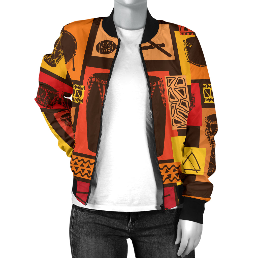 Percussion Pattern Print Design 02 Women's Bomber Jacket