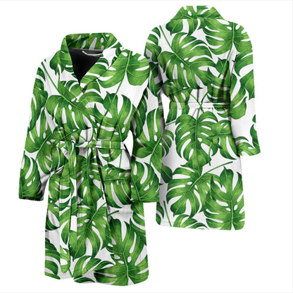 Palm Leaves Pattern Print Design PL08 Men Bathrobe