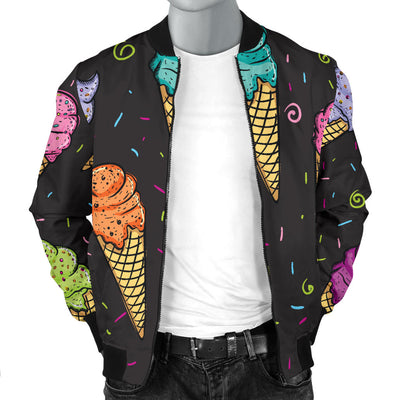 Ice Cream Pattern Print Design IC06 Men Bomber Jacket
